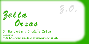 zella orsos business card